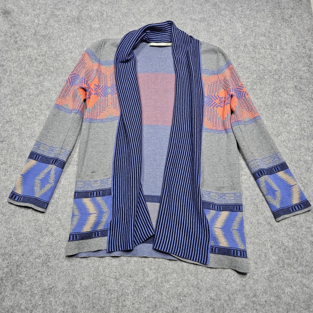 Twelfth Street by Cynthia Vincent Log Cabin cardigan sweater Small - Picture 2 of 10